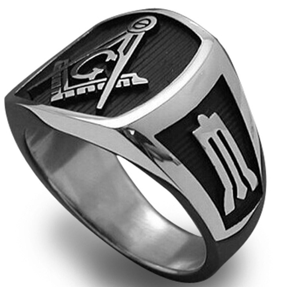 Retro Masonic Symbol Fashion Statement Ring