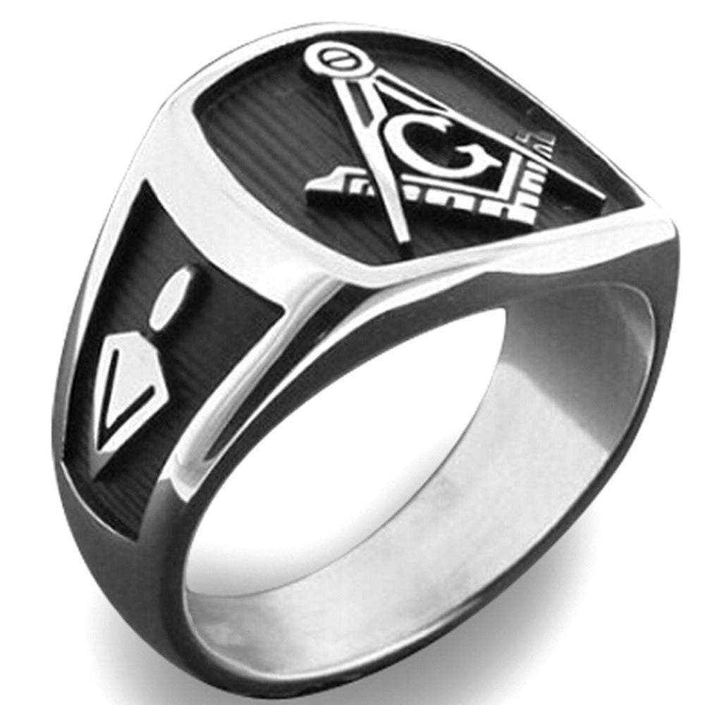 Retro Masonic Symbol Fashion Statement Ring