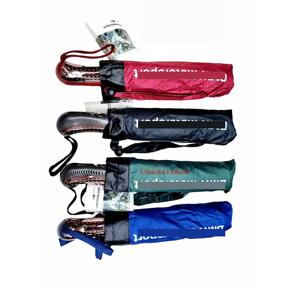 B-M-W Three Folding 10 Ribs UV  Sunny and Rainy Umbrella