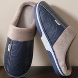 Men's PU Leather Warm Winter House Slippers