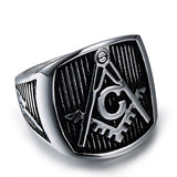 Retro Masonic Symbol Fashion Statement Ring