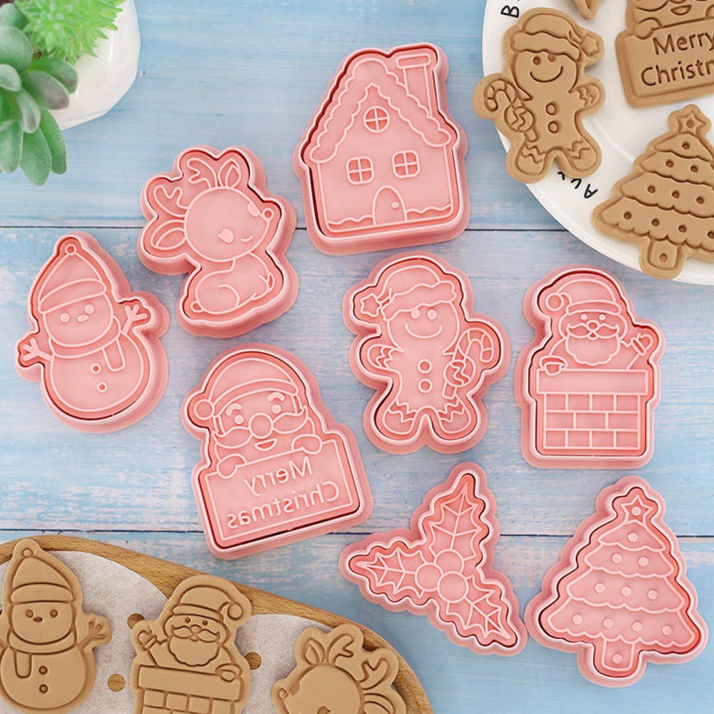 8 Pcs/Set Christmas Cookie Cutters Biscuit Mould Baking Mould