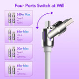 240W 4-in-1 USB-C Fast Charging Cable