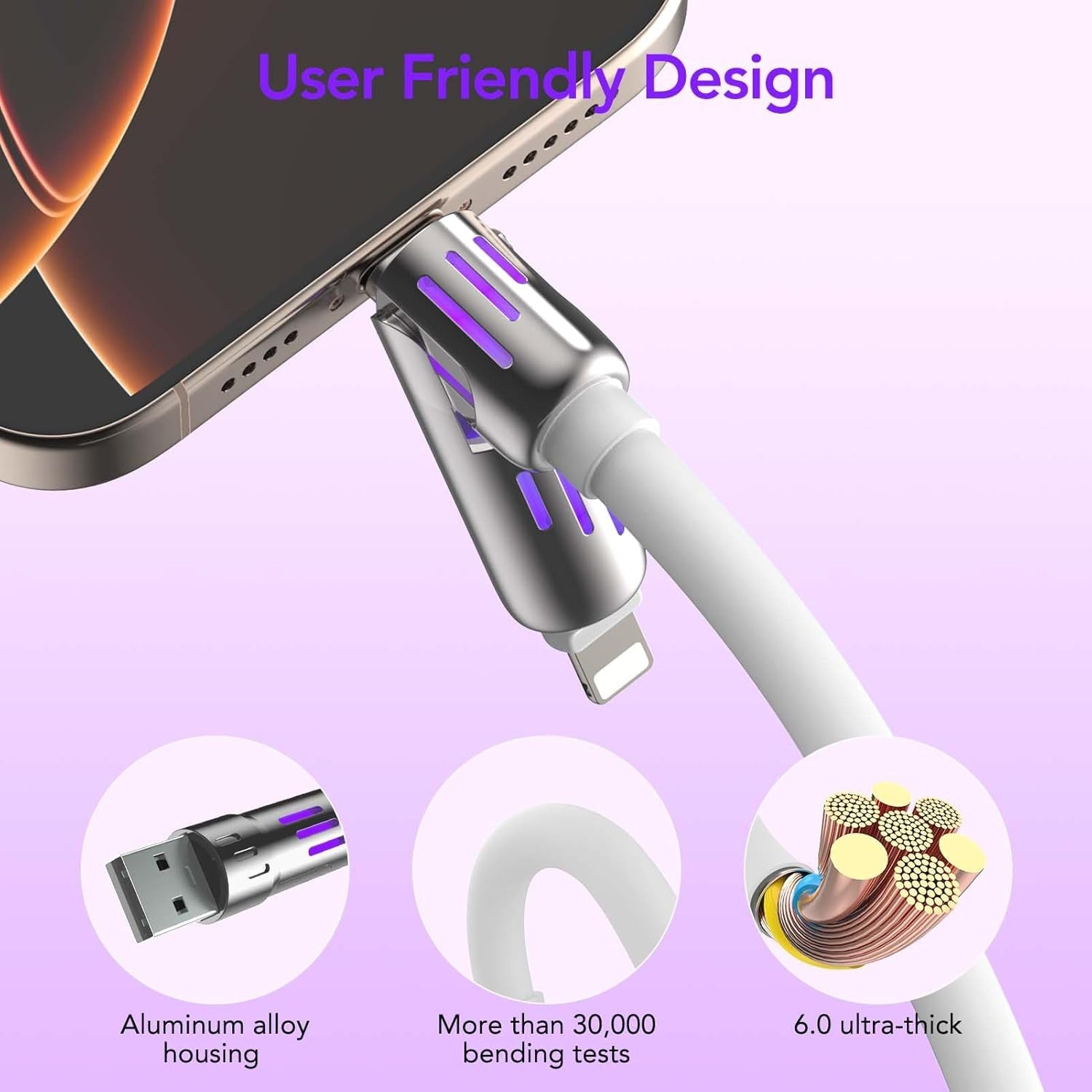 240W 4-in-1 USB-C Fast Charging Cable