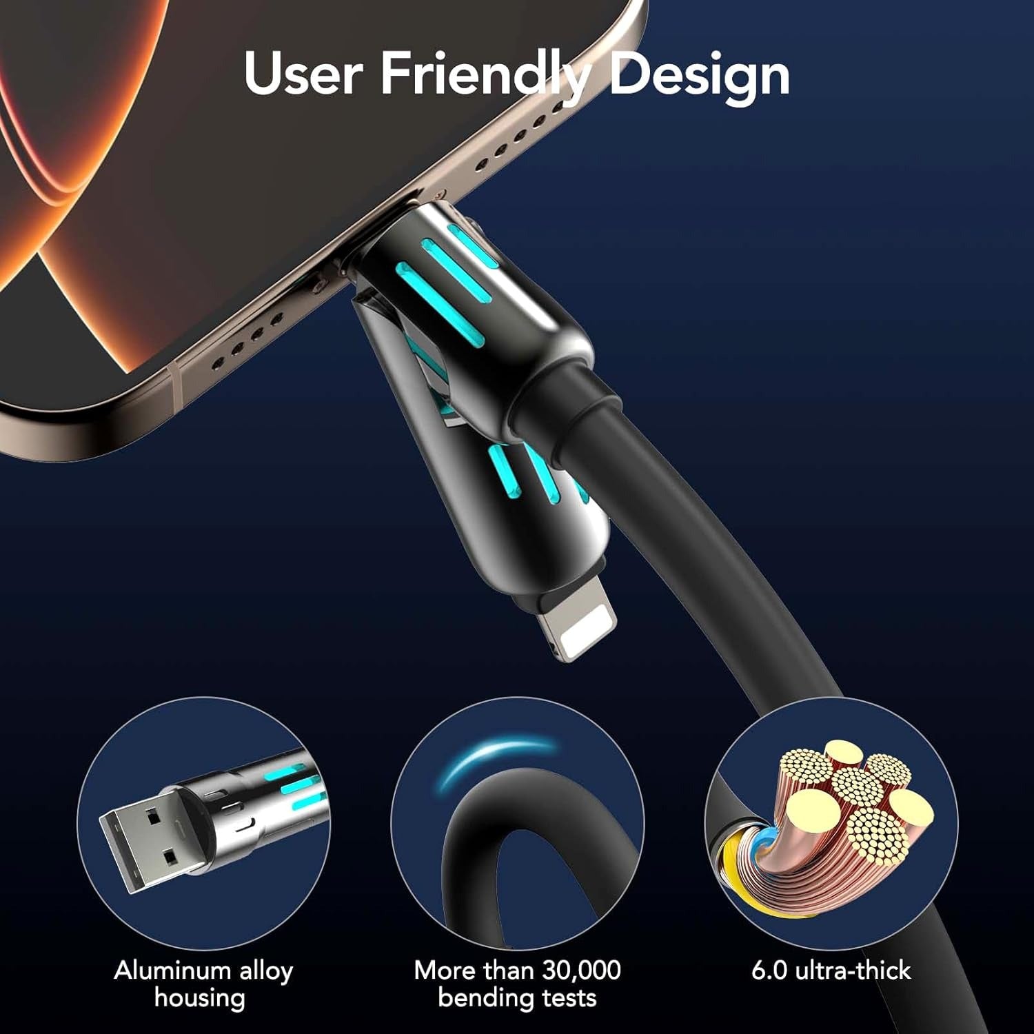 240W 4-in-1 USB-C Fast Charging Cable