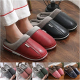 Women PU Leather Warm Winter House Slippers