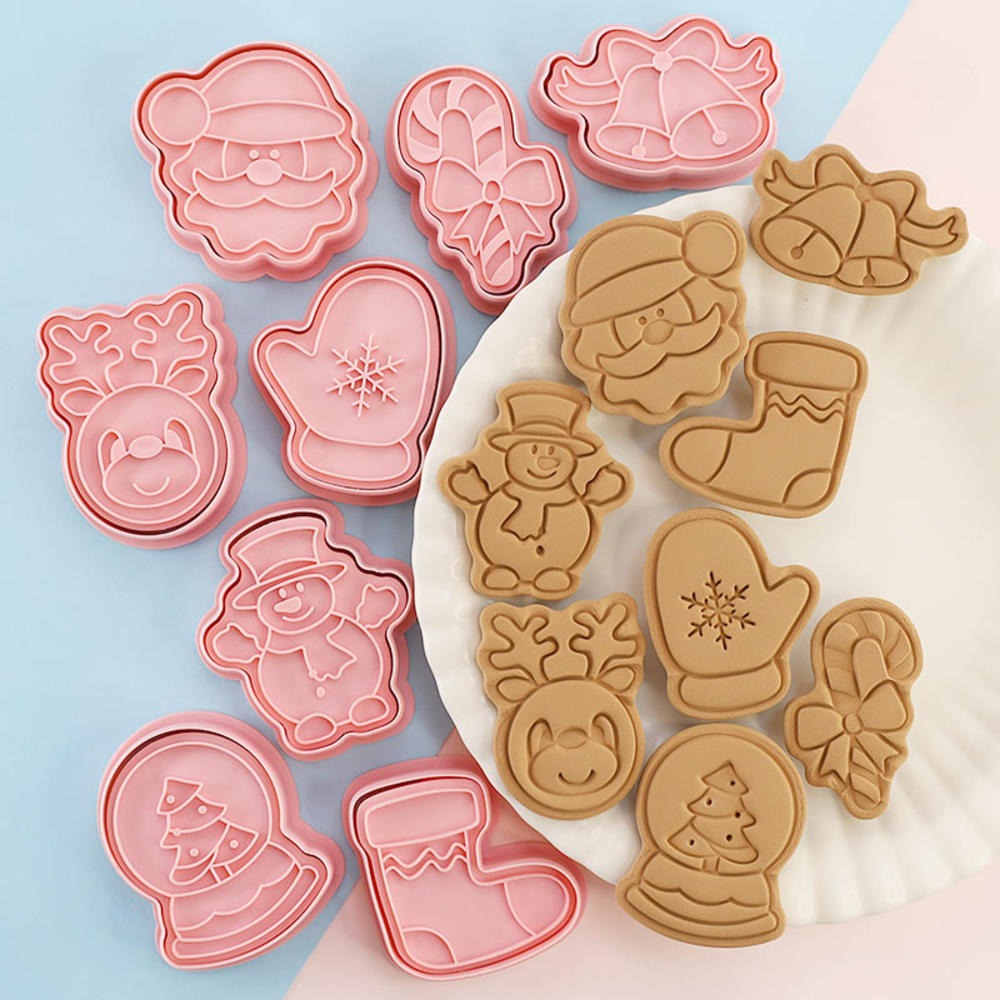 8 Pcs/Set Christmas Cookie Cutters Biscuit Mould Baking Mould