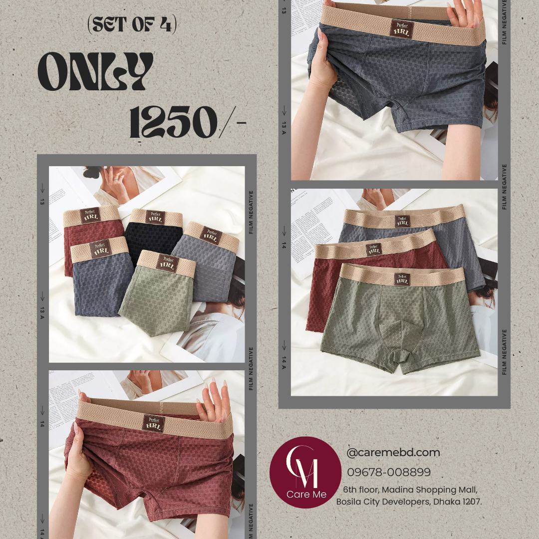 Elegant Texture Ice Silk Underwear Pack ( Set of 04 )