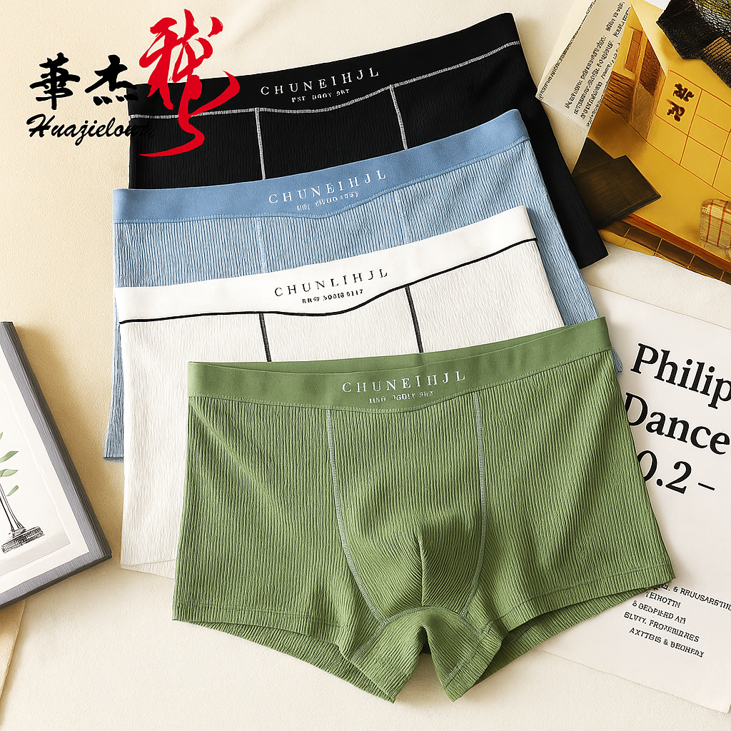 Smooth Ice Silk  Plain Men’s Underwear( set of 04)