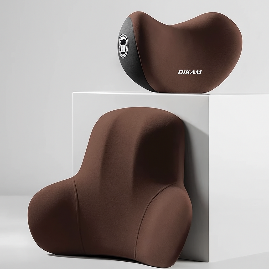 Comfortable Car Headrest Lumbar Pillow Set