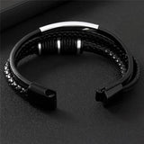Handcrafted Rope Leather Wristband for Men
