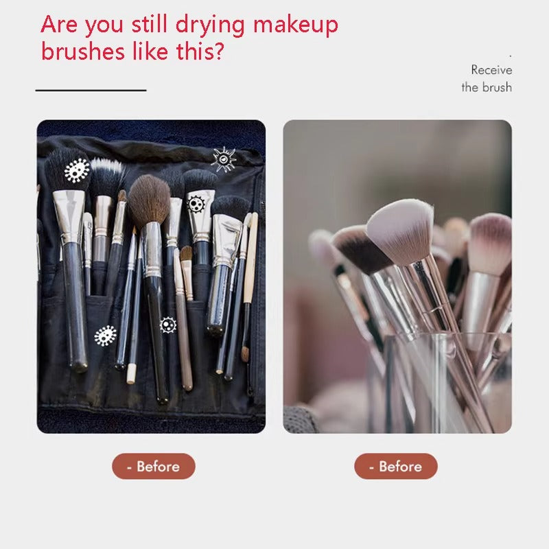 Portable Makeup Brush Holder with Safe Drying