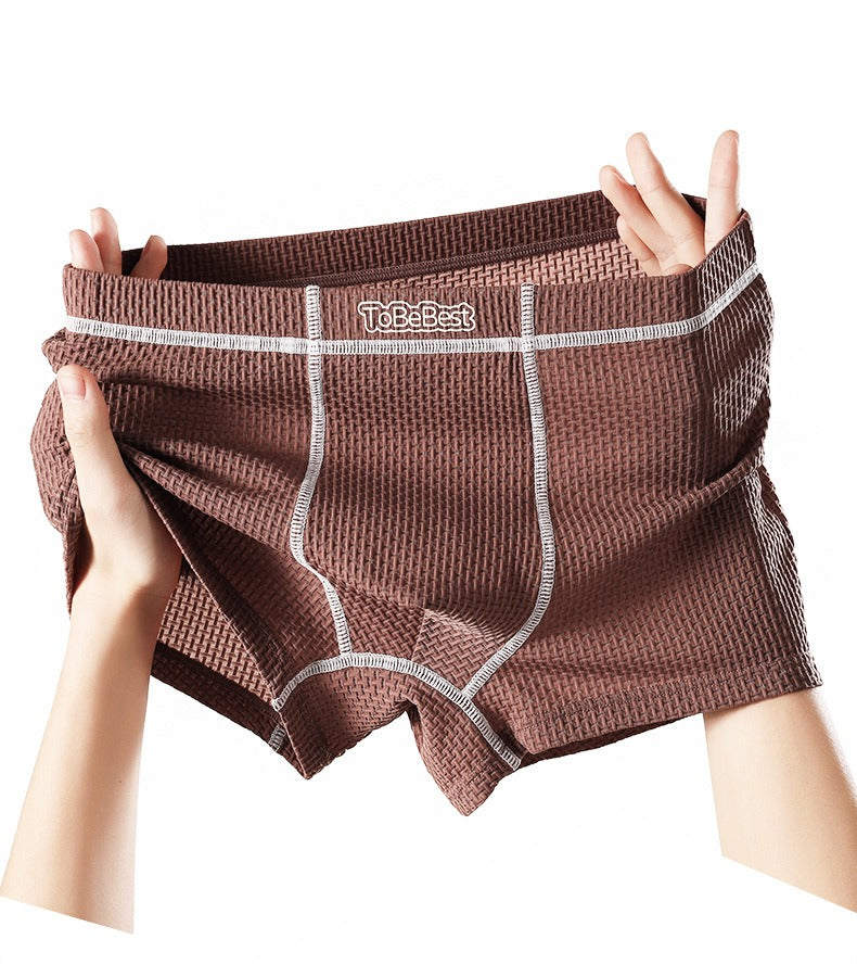Ice Silk Waffle Texture Boxer Shorts ( Set of 04 )