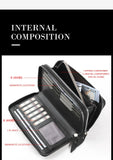 Double Zipper Soft Leather Business Clutch