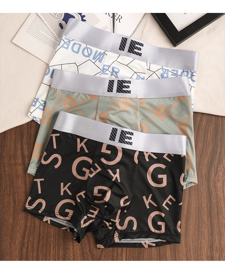 Summer Ice Silk Quick-Dry Men’s Boxers ( set of 04)