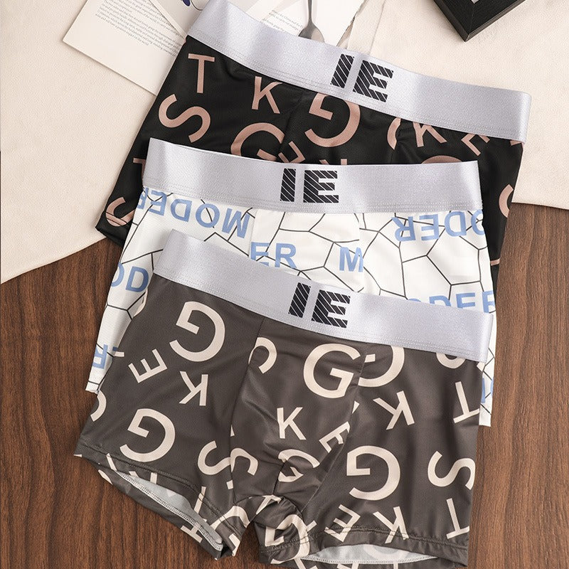 Summer Ice Silk Quick-Dry Men’s Boxers ( set of 04)