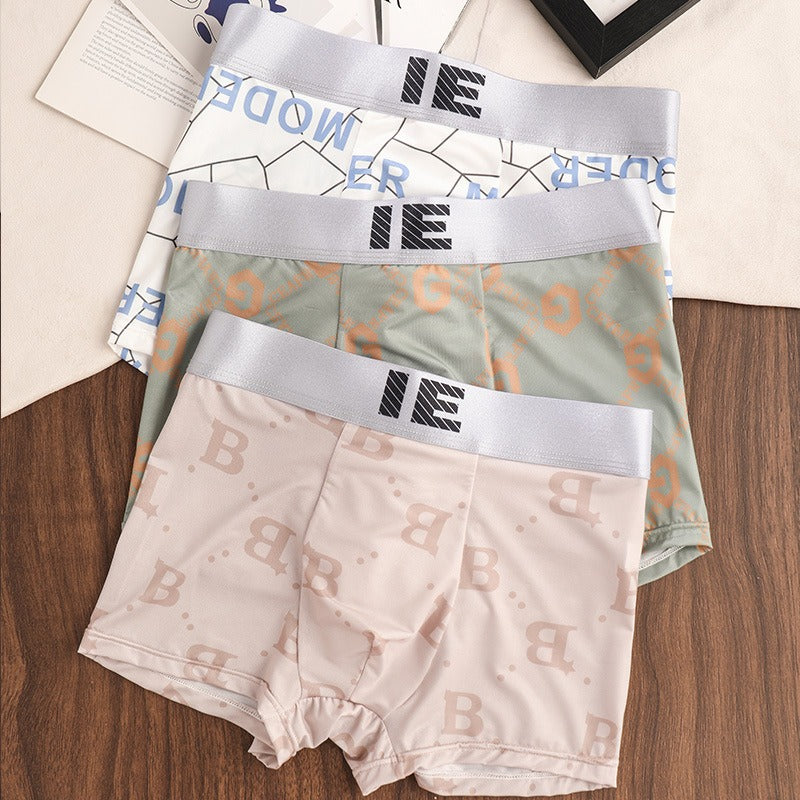 Summer Ice Silk Quick-Dry Men’s Boxers ( set of 04)