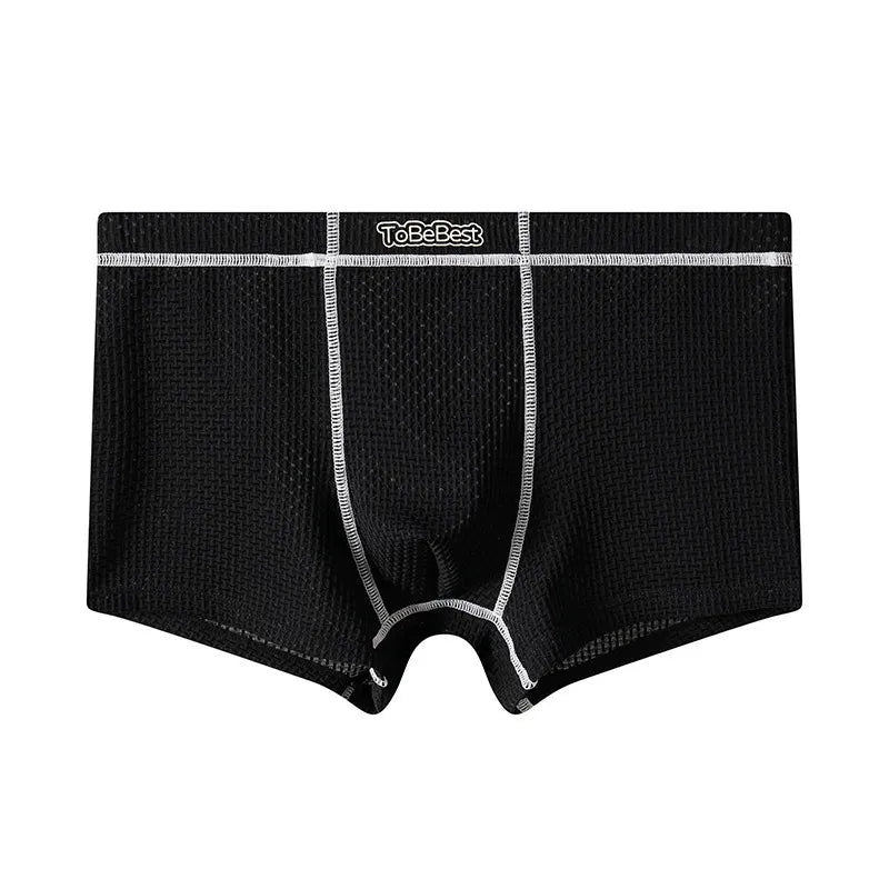 Ice Silk Waffle Texture Boxer Shorts ( Set of 04 )