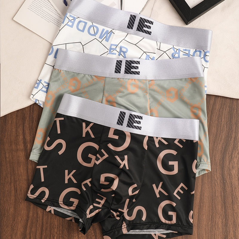 Summer Ice Silk Quick-Dry Men’s Boxers ( set of 04)