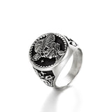 Retro punk men's stainless steel ring