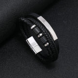 Handcrafted Rope Leather Wristband for Men