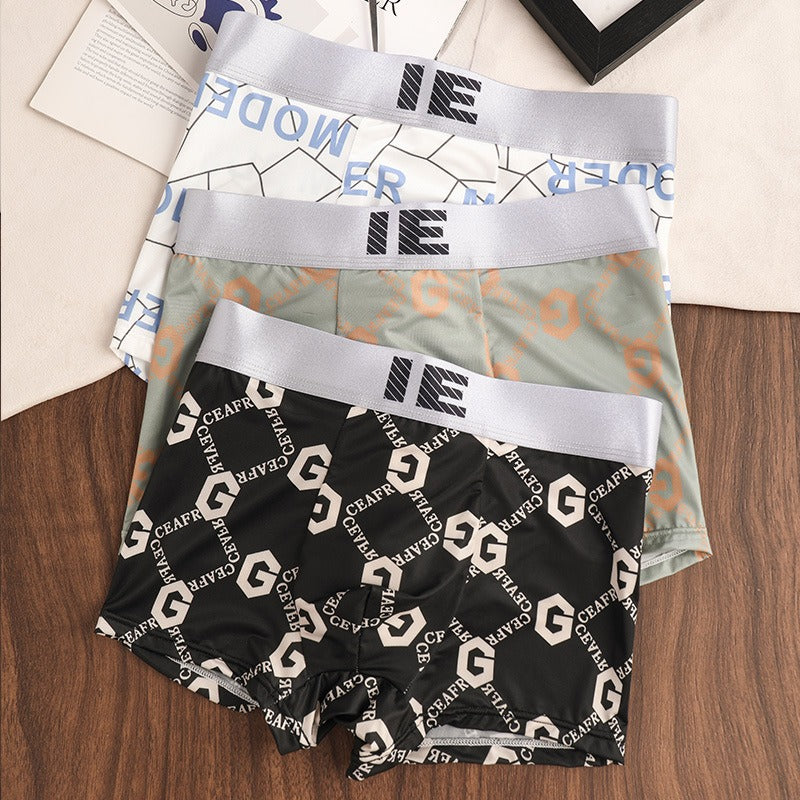 Summer Ice Silk Quick-Dry Men’s Boxers ( set of 04)
