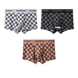 Thin Plaid Print Ice Silk Boxers ( set of 04)