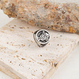Retro punk men's stainless steel ring