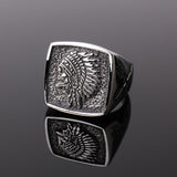 Retro stainless steel men's ring