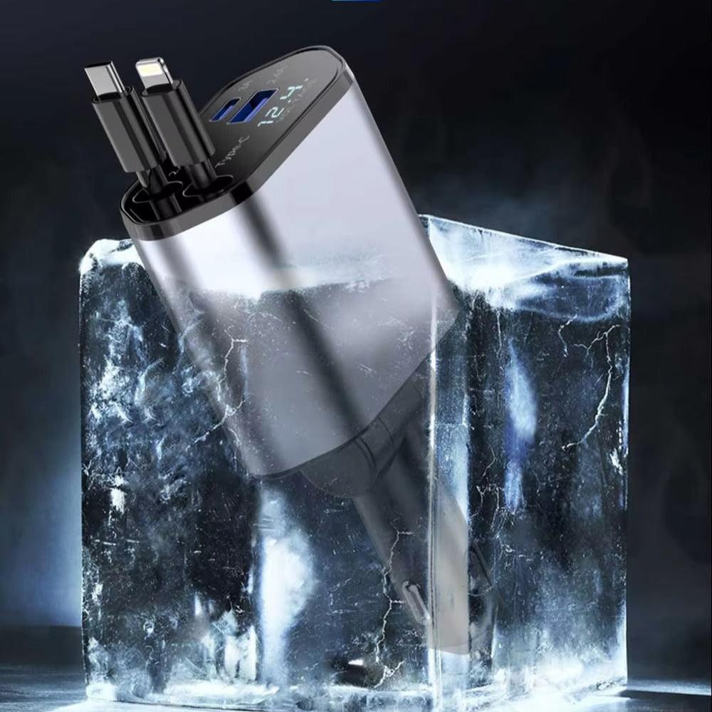 120W Retractable 4 in 1 Car Charger