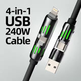 240W 4-in-1 USB-C Fast Charging Cable