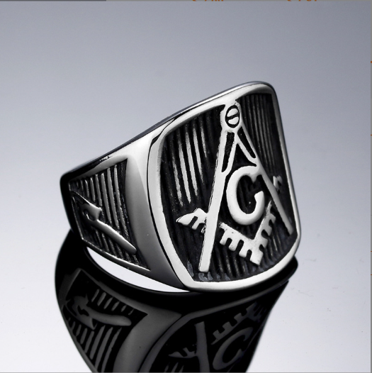 Retro Masonic Symbol Fashion Statement Ring