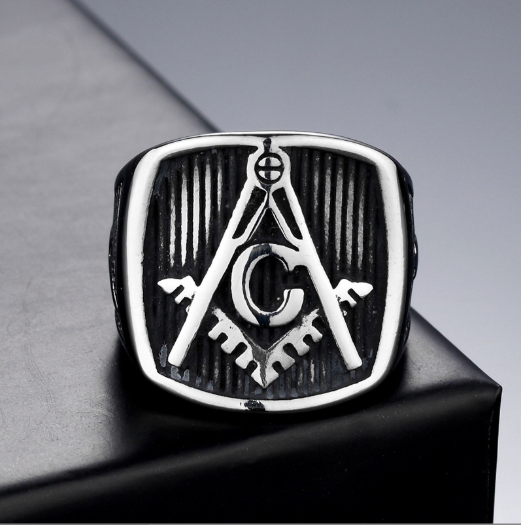 Retro Masonic Symbol Fashion Statement Ring