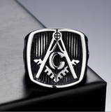 Retro Masonic Symbol Fashion Statement Ring