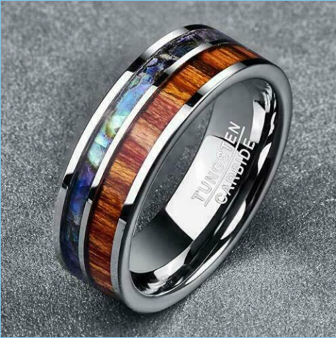 Mens Wood Grain Fashion Ring