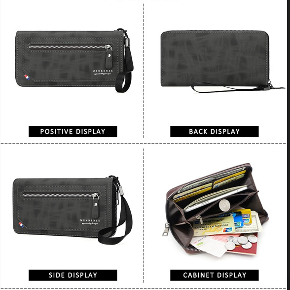 European-Style Zipper Wallet with Multi-Card Slots