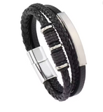 Handcrafted Rope Leather Wristband for Men