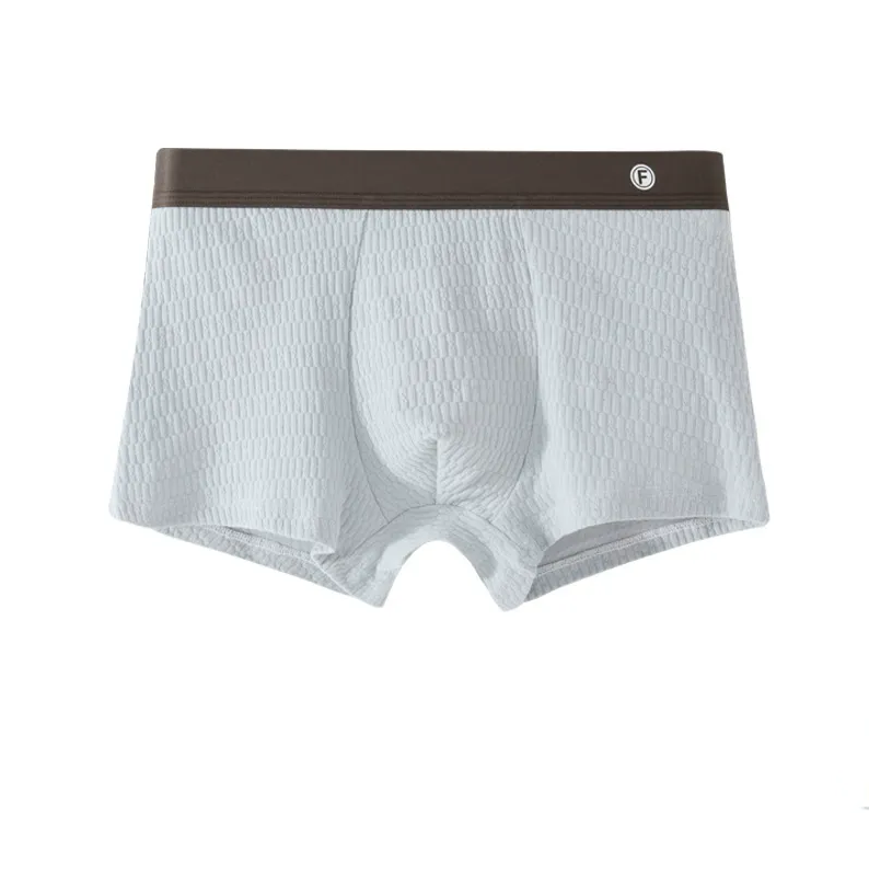 Grid Pattern Ice Silk Boxer Briefs  ( Set of 03 )