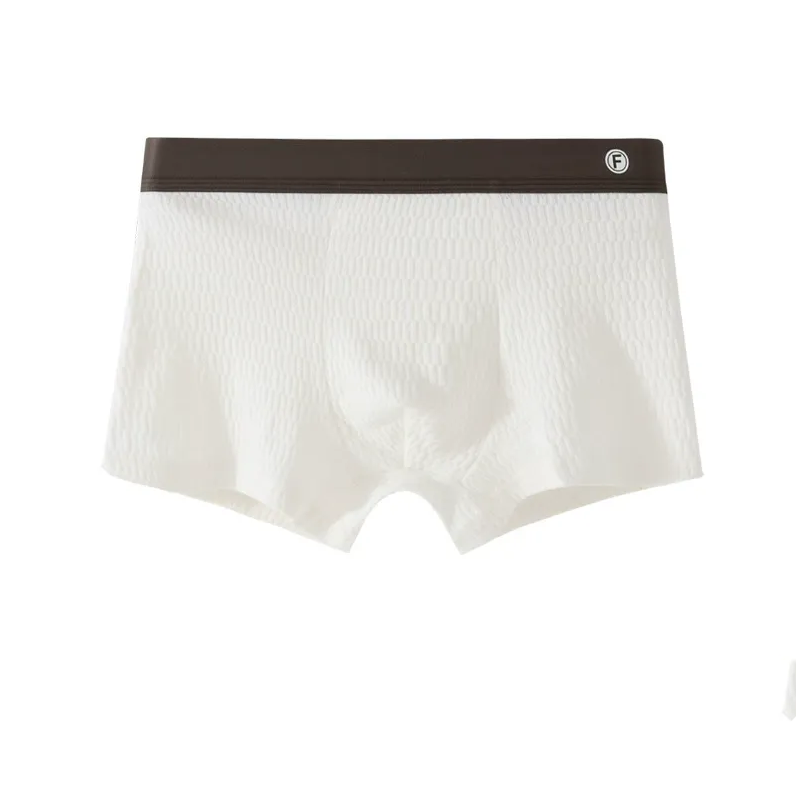 Grid Pattern Ice Silk Boxer Briefs  ( Set of 03 )