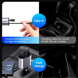 120W Retractable 4 in 1 Car Charger