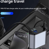 120W Retractable 4 in 1 Car Charger