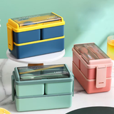 Portable Double-Layer Compartment Bento Box