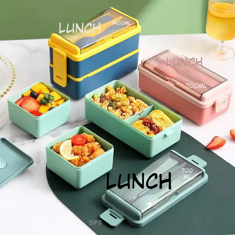 Portable Double-Layer Compartment Bento Box