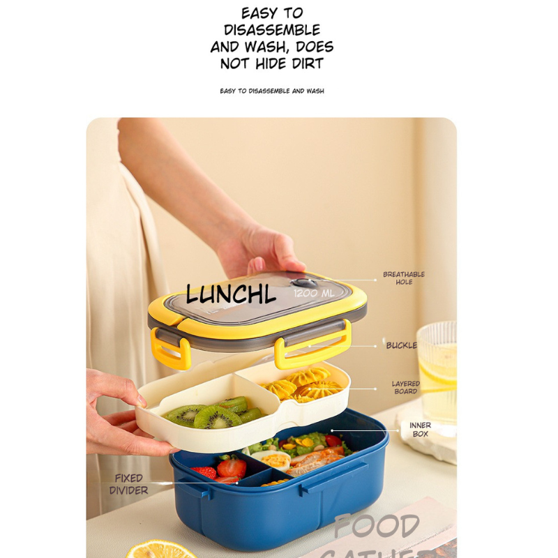 Multi-Compartment Microwave Bento Lunch Box