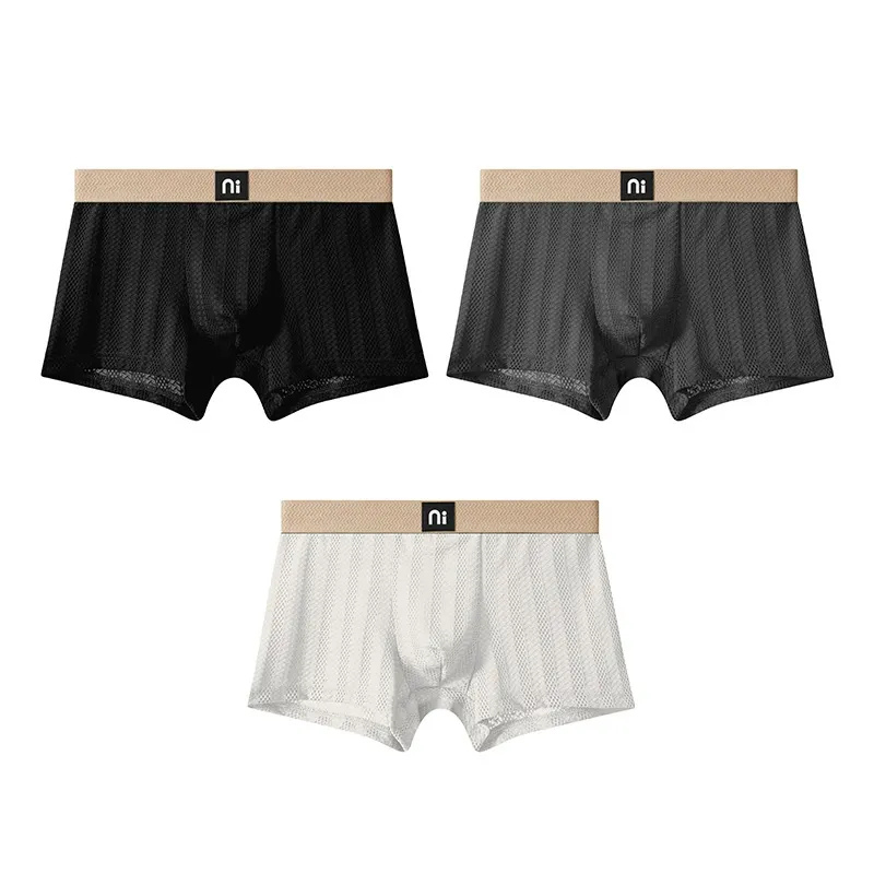 Comfortable Ice Silk Solid Color Briefs( Set of 03)