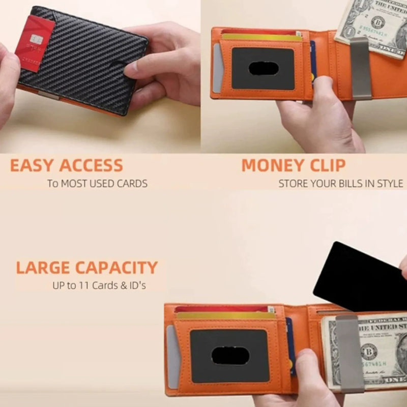 Carbon Fiber Stripe Card Holder for Daily Use