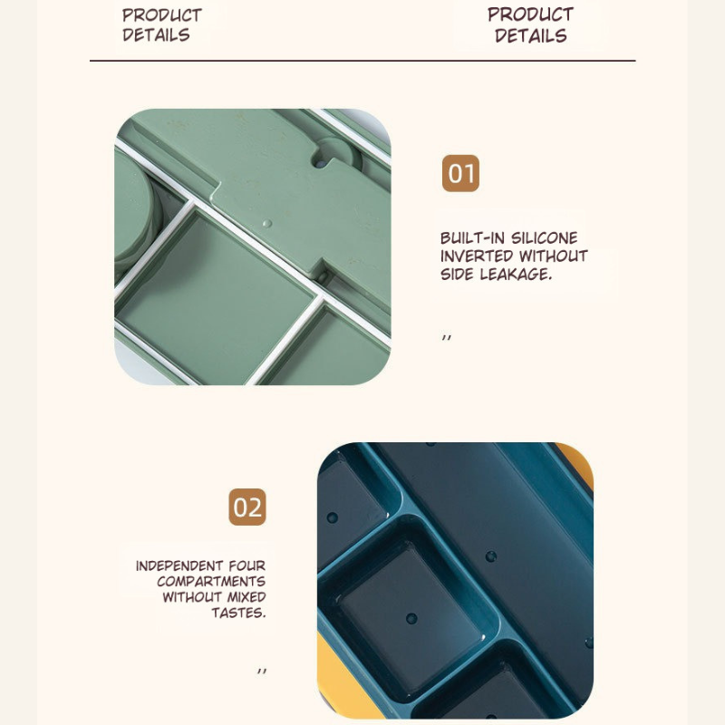 Heating Multi-Compartment Lunch Box With Fork Spoon