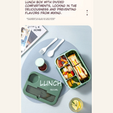 Heating Multi-Compartment Lunch Box With Fork Spoon