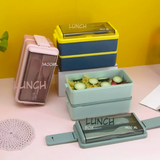 Portable Double-Layer Compartment Bento Box
