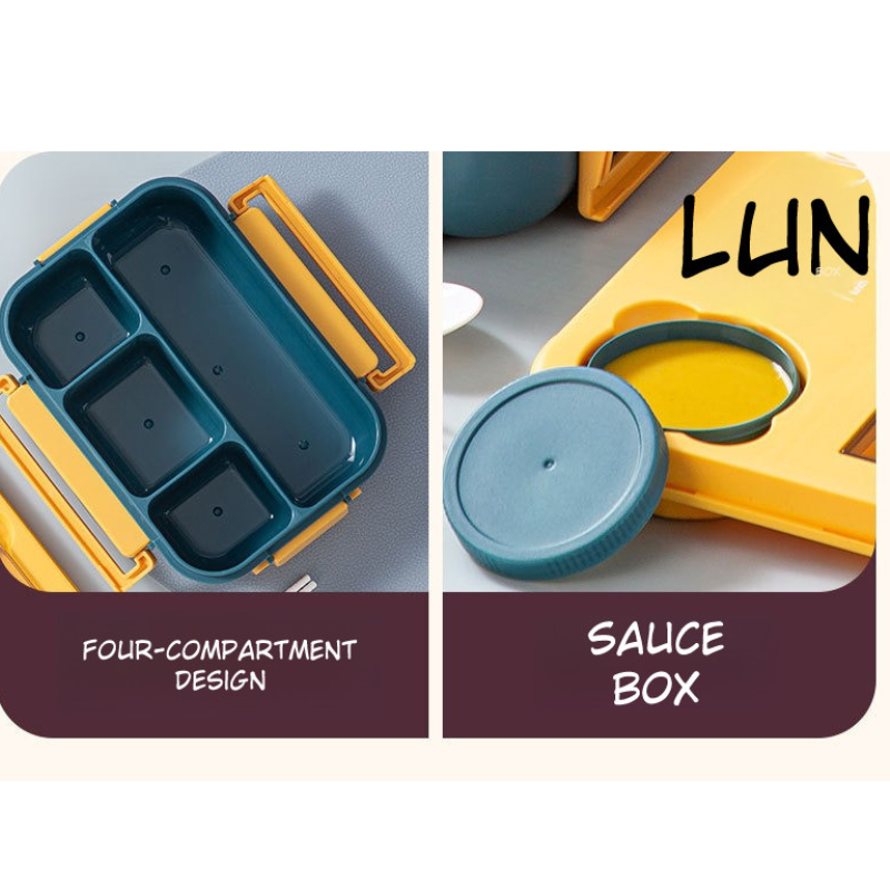 Heating Multi-Compartment Lunch Box With Fork Spoon